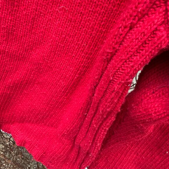 Y2K Eddie Bauer Lambswool Fair Isle Quilt Barn Star Snowflake Hooded Cardigan LG - Picture 5 of 10